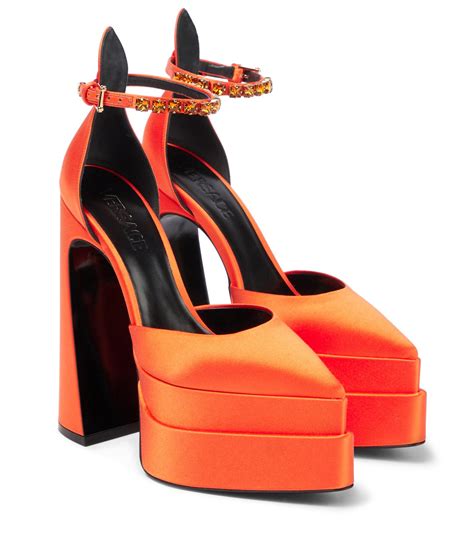 orange and black versace heels|Versace aevitas.